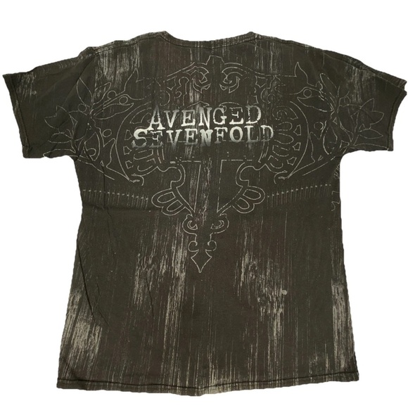 Avenged Sevenfold All Over Print Heavy Metal Band 2011 T-shirt Y2K AX7 - Picture 2 of 5